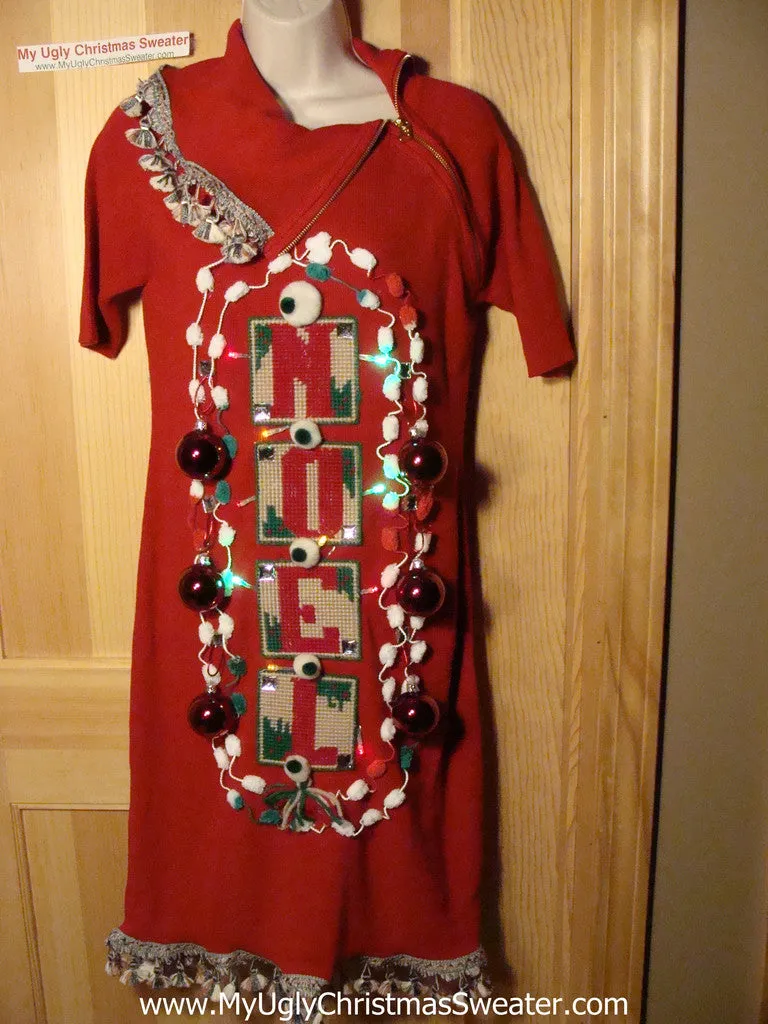 Ugly Christmas Sweater Party Tacky Dress with Lights (d67)